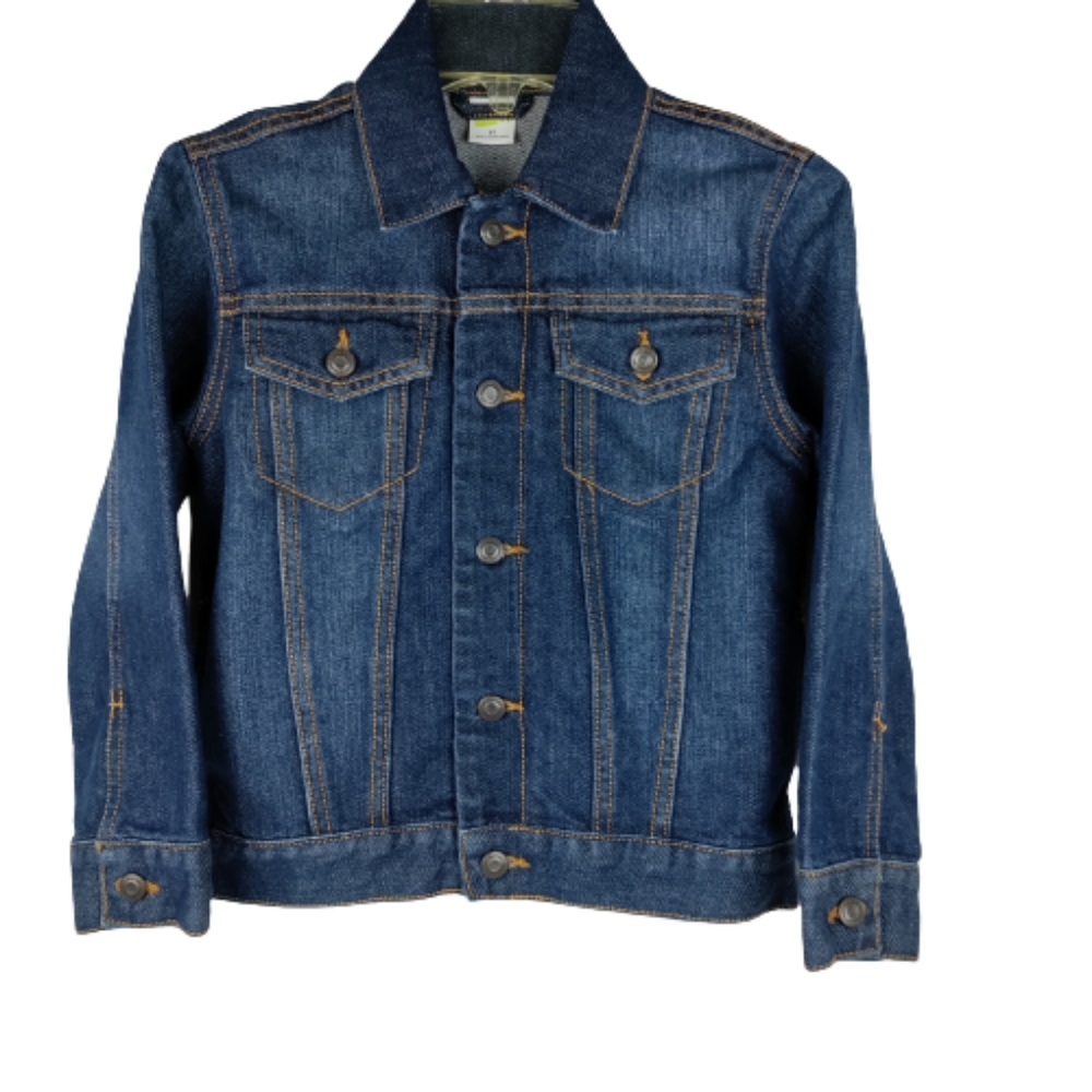 Crazy 8 girls size 5T button down blue denim jean jacket long sleeve